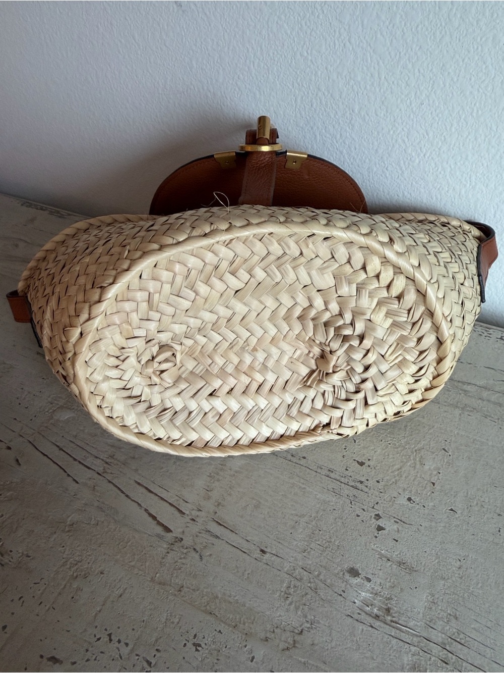 Chloé Marcie Leather & Raffia Crossbody Bag - Picture 3 of 5